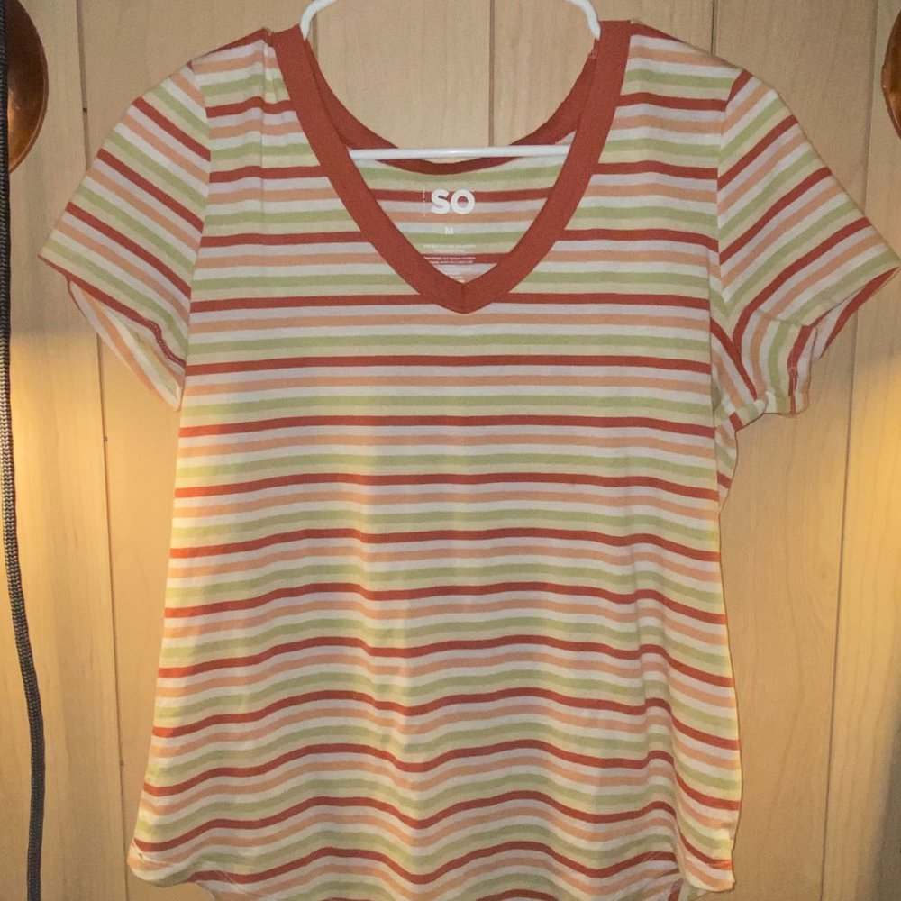 Colorfully Stripped Crew Neck Shirt